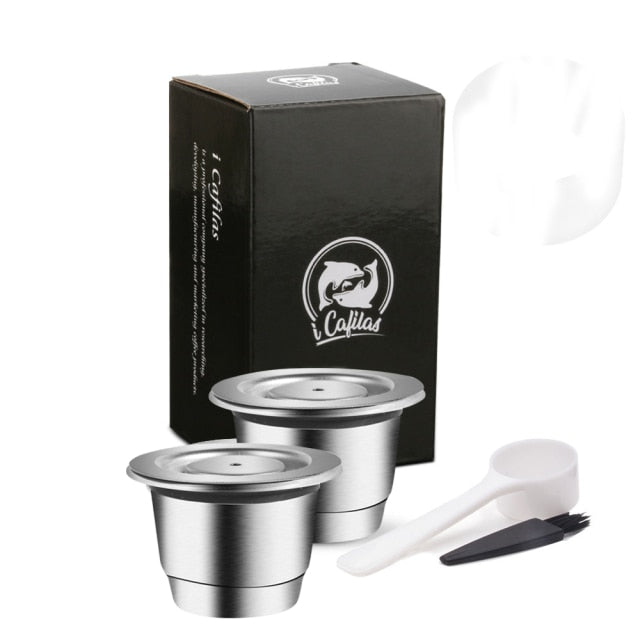 Cápsula de café de acero inoxidable ICafilas SVIP para Nespresso reutilizable Inox recargable Crema Espress cápsulas de filtro reutilizables