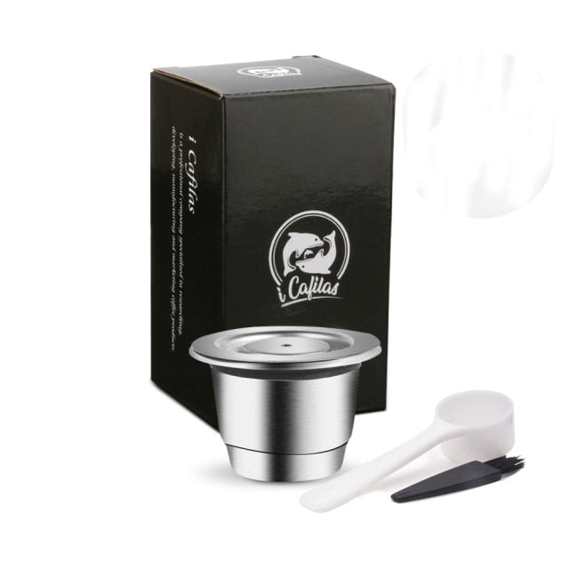 Cápsula de café de acero inoxidable ICafilas SVIP para Nespresso reutilizable Inox recargable Crema Espress cápsulas de filtro reutilizables