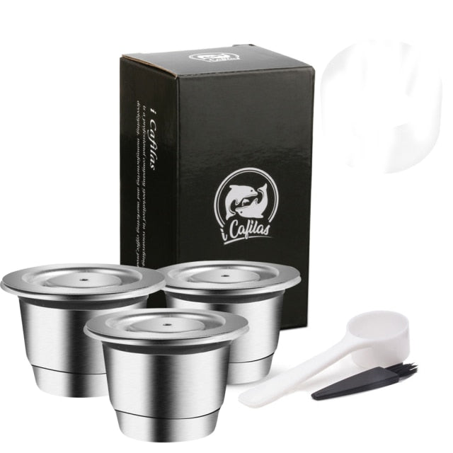ICAfilas SVIP Edelstahl-Kaffeekapsel für Nespresso wiederverwendbare Inox-nachfüllbare Crema Espress wiederverwendbare Filterkapseln