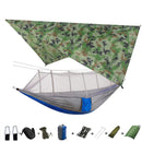 Portable Camping Hammock with Mosquito Net, Rain Fly and Tree Straps for Indoor, Outdoor, Backpacking, Travel, Beach, Hiking