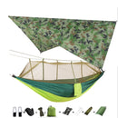 Portable Camping Hammock with Mosquito Net, Rain Fly and Tree Straps for Indoor, Outdoor, Backpacking, Travel, Beach, Hiking
