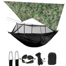 Portable Camping Hammock with Mosquito Net, Rain Fly and Tree Straps for Indoor, Outdoor, Backpacking, Travel, Beach, Hiking