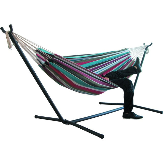 Two-person Hammock Camping Thicken Swinging Chair Outdoor Hanging Bed Canvas Rocking Chair Not With Hammock Stand 200*150cm