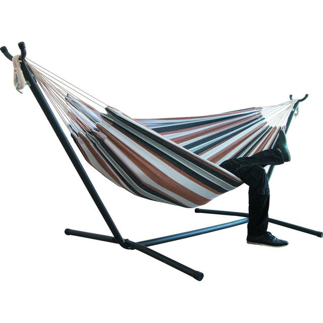 Hamaca para dos personas, silla oscilante gruesa para acampar, cama colgante para exteriores, mecedora de lona, ​​no con soporte para hamaca de 200x150cm
