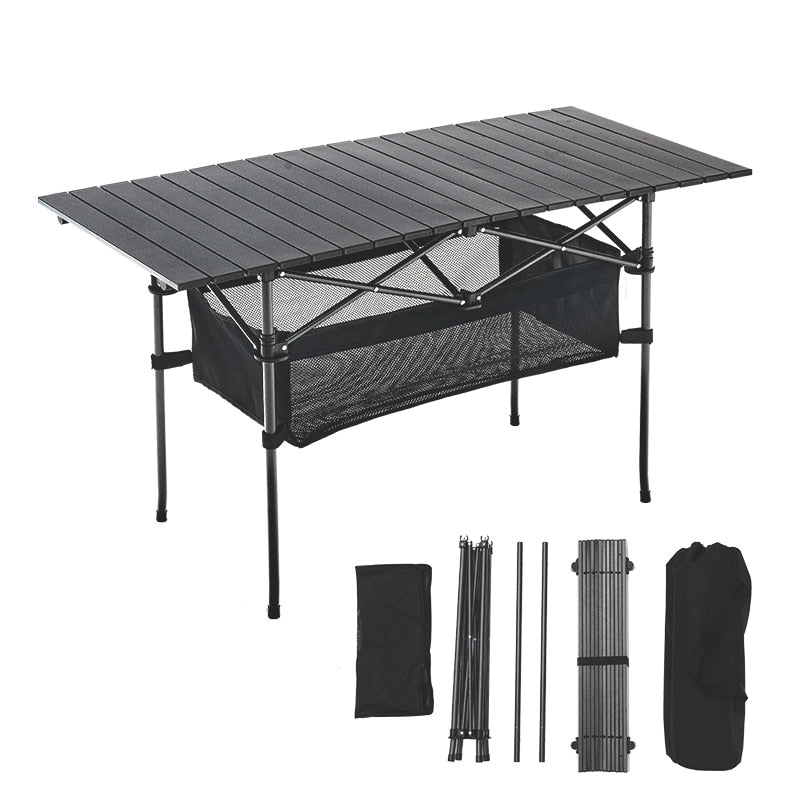 Mesa plegable para exteriores, silla para acampar, mesa de Picnic de aleación de aluminio, resistente al agua, mesa plegable, escritorio para 140*70*70CM