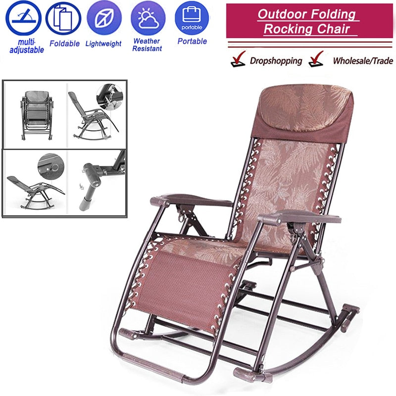 Rocking chair lounge chair rocking chair balcony leisure chair adult folding siestas leisure chair zero gravity chair