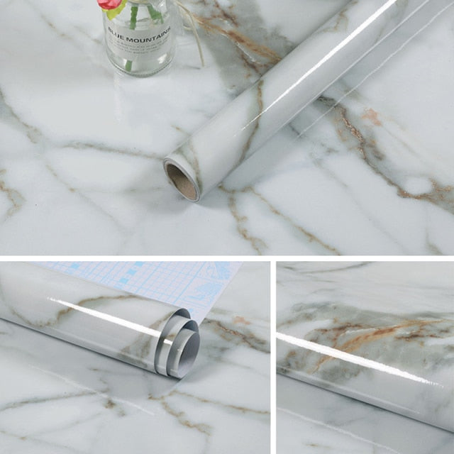 1/3/5/10M Kitchen Marble Contact Paper PVC Wall Stickers Marble Cabinet Countertop Stickers Self Adhesive Waterproof Wallpaper