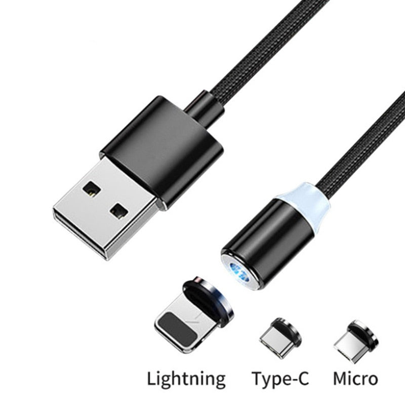 Magnetisches Micro-USB-Kabel für iPhone Samsung Android Schnelllademagnet-Ladegerät USB-Typ-C-Kabel Handykabel Draht