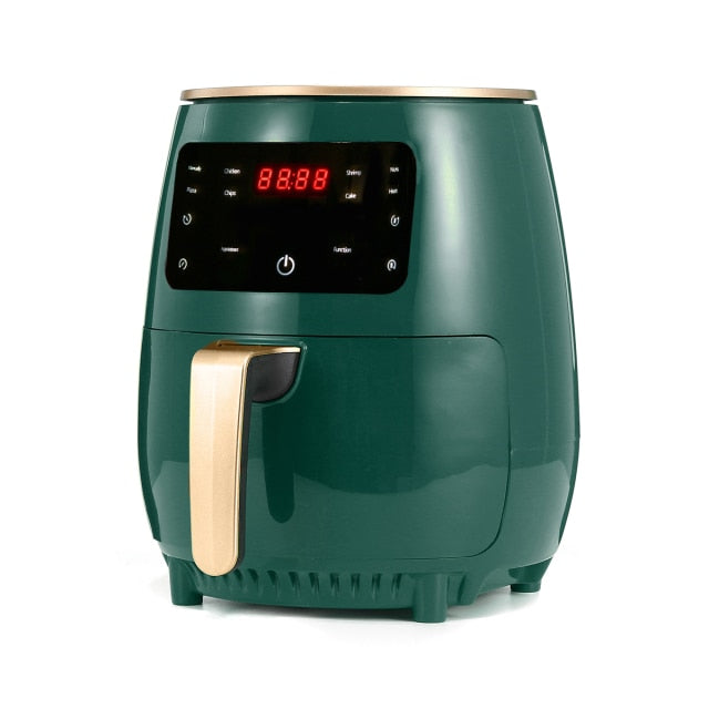 Freidora de aire de 1400W y 4,5 l, freidora de salud sin aceite, cocina multifunción inteligente táctil LCD, freidora de aire profundo, freidora de patatas fritas y Pizza de 110V/220V