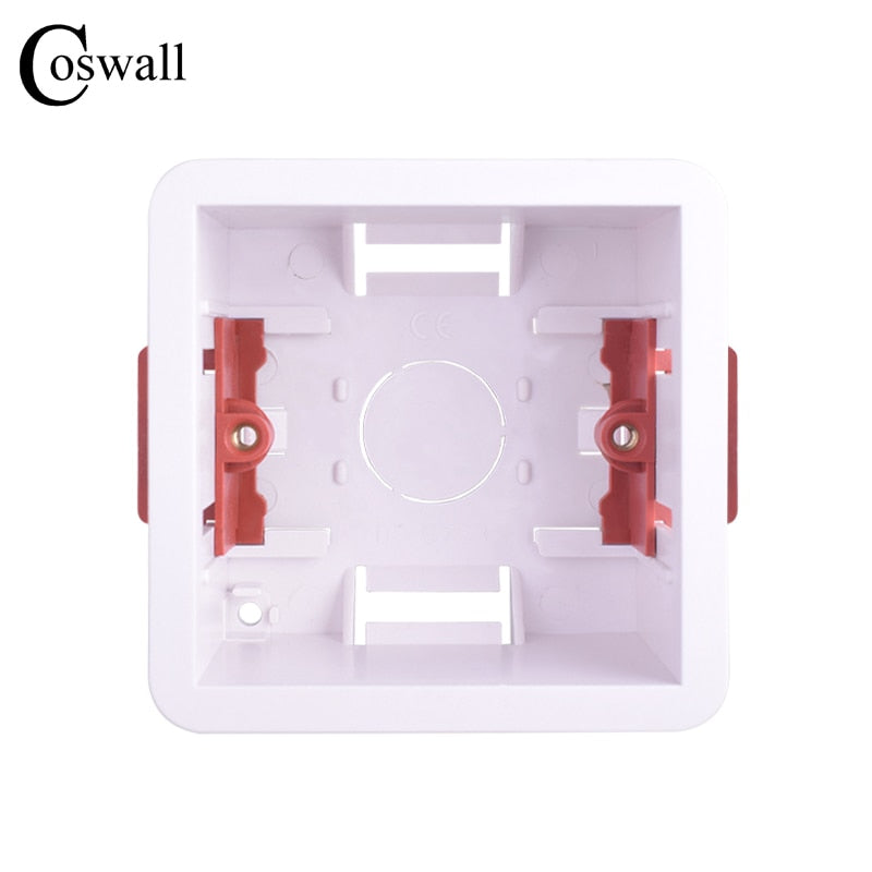 Caja de revestimiento seco Coswall de 1 unidad para placa de yeso/paneles de yeso/paneles de yeso de 46mm/34mm de profundidad, caja de interruptor de pared, casete de enchufe de pared