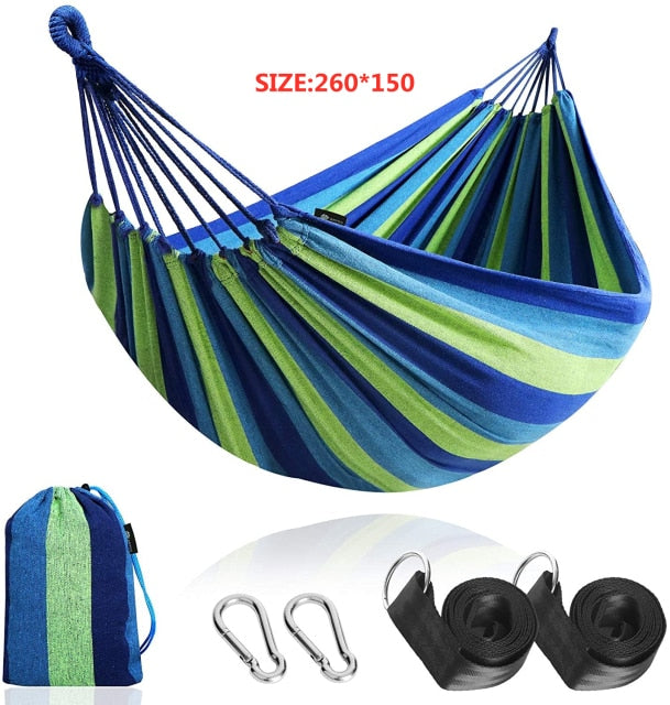 Tragbare Hängematte Single People Outdoor Garden Sports Home Travel Camping Swing Stripe Canvas Hang Bed Hängematte