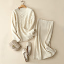 2021 nuevo Otoño Invierno lujo 100% conjunto de Cachemira mujeres pulóveres sueltos damas suavidad jacquard grueso jersey de gran tamaño falda elegante