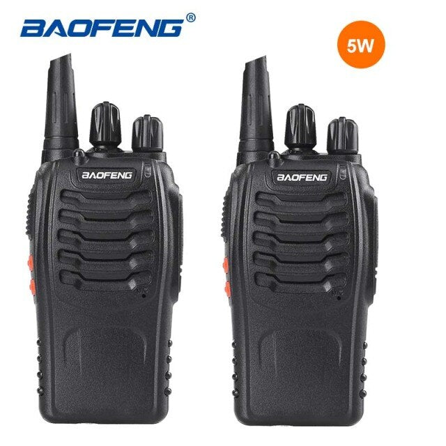 2 uds Baofeng 888s 5W Baofeng Walkie Talkie Mini Radio transceptor portátil UHF 400-470 MHz Radio bidireccional Pofung BF-888s