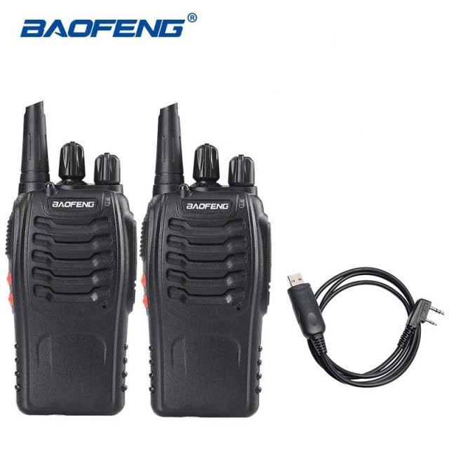 2 uds Baofeng 888s 5W Baofeng Walkie Talkie Mini Radio transceptor portátil UHF 400-470 MHz Radio bidireccional Pofung BF-888s