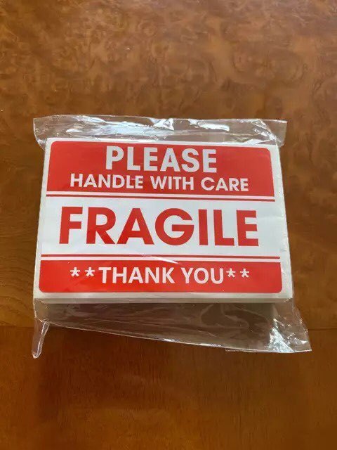 100/200 Uds. Pegatinas frágiles, maneje con cuidado gracias etiquetas de advertencia para la decoración de productos