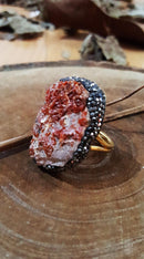 Dr Stone natural Stone Vanadinite Stone 22 carat gold plated women Bangle WHSR22