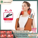 (with Gift Box) JinKaiRui U Shape Electrical Shiatsu Back Neck Shoulder Body Massager Infrared Heated Kneading Car/Home Massager