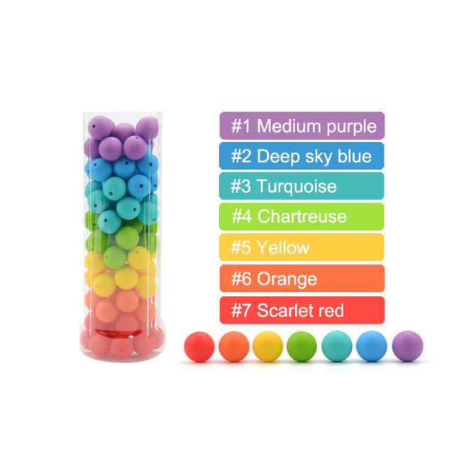 LOFCA 9mm 100pcs Silicone Teething Beads Teether Baby Nursing Necklace Pacifier Clip Oral Care BPA Free Food Grade Colorful