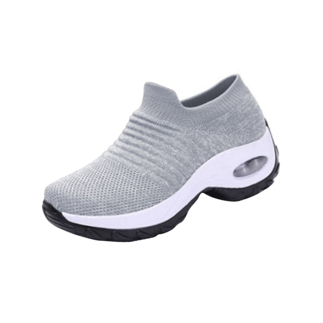 Laufschuhe Mode Atmungsaktives Mesh Freizeitschuhe Plattform Sneakers Herren Plattform Slip-On Sneakers Walking Damenschuhe