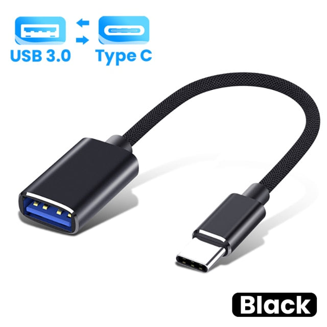 Cable adaptador Micro USB OTG tipo C, USB 3,0 hembra a tipo C, convertidor adaptador de Cable macho, Cable USB-C para teléfono MP4 de coche
