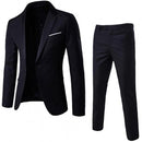 2Pcs/Set Men Blazer Plus Size Solid Color Long Sleeve Lapel Slim Button Casual Commuter office Business Suit мужские пиджаки
