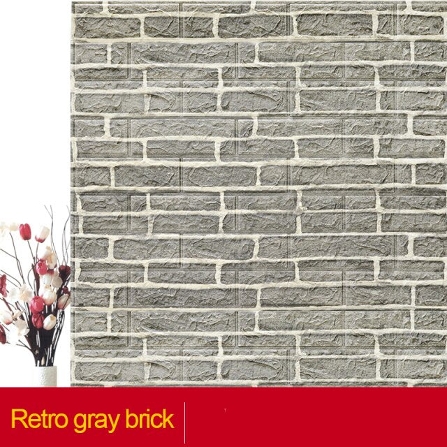 GYEY Self adhesive Waterproof TV Background Brick Wallpapers 3D Wall Sticker Living Room Wallpaper Mural Bedroom Decorative