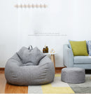 S/M/L Lazy Sofa Cover Stühle ohne Füller Leinenstoff Lounger Seat Pouf Puff Couch Tatami Living Room Furniture Cover