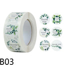 500pcs/Roll 2.5cm Thank You Stickers Seal Labels Gift Packaging Stickers Wedding Birthday Party Offer Stationery Sticker