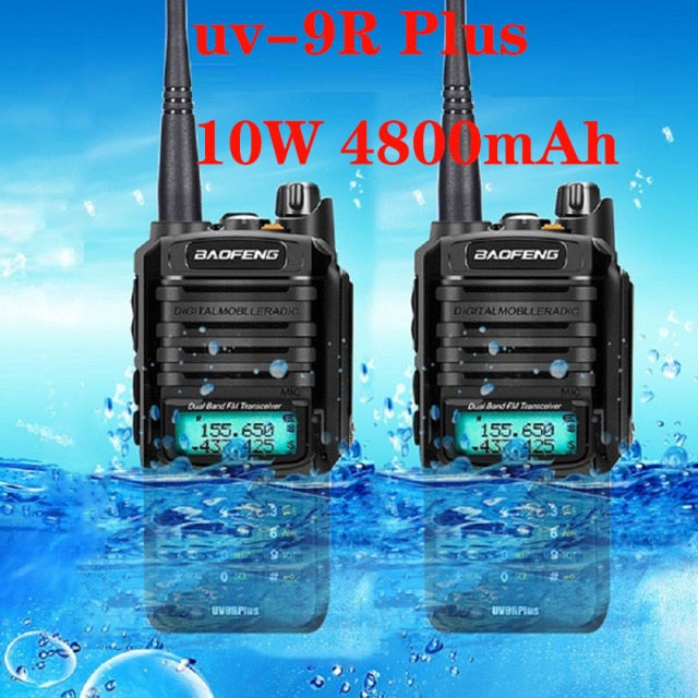 2021 new 2pcs 10W 4800mah BaoFeng UV-9R plus  two way radio VHF UHF portable cb radio Waterproof walkie talkie uv 9R plus