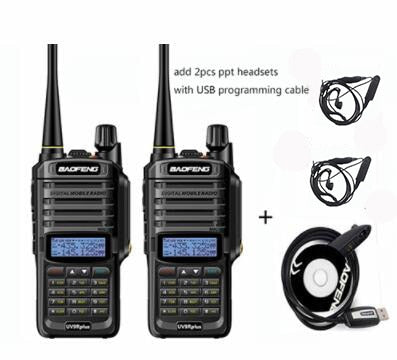 2021 new 2pcs 10W 4800mah BaoFeng UV-9R plus  two way radio VHF UHF portable cb radio Waterproof walkie talkie uv 9R plus