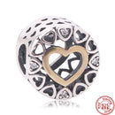 100% 925 Sterling Silver Feather Family Tree Snowflakes Boy Dangle Beads Fit Original Pandora Charms Bracelets DIY Women Jewelry