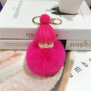 New Pompom sleeping baby keychain cute fluffy Plush doll Keychains Women Girl Bag keyrings Cars Key ring Jewelry Gift porte cl