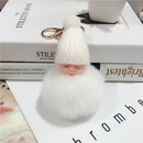 New Pompom sleeping baby keychain cute fluffy Plush doll Keychains Women Girl Bag keyrings Cars Key ring Jewelry Gift porte cl