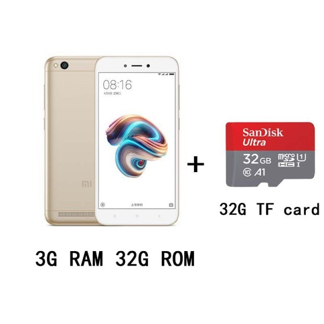 Xiaomi Redmi 5A googleplay mobilephone Snapdragon 425 13.0MP rear camera smartphone
