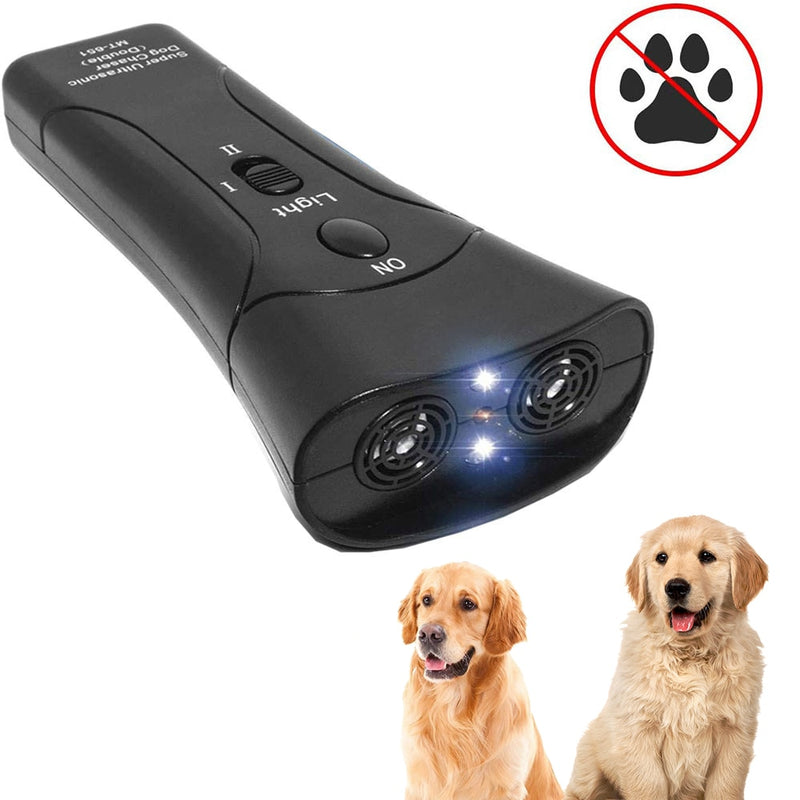 Repelente de perros para mascotas, dispositivo de entrenamiento antiladridos, dispositivo de entrenamiento LED ultrasónico antiladridos sin batería