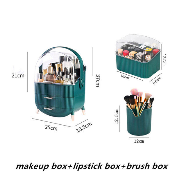 Transparent Cosmetic Storage Box Makeup Drawer Organizer Jewelry Nail Polish Make Up Container Desktop Beauty Storage Case