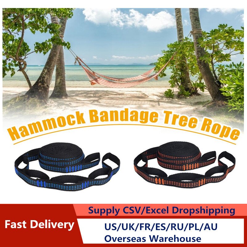 2 Pcs/Set Hammock Straps Special Reinforced Polyester Straps 5 Ring High Load-Bearing Barbed Black Outdoor Hammock straps