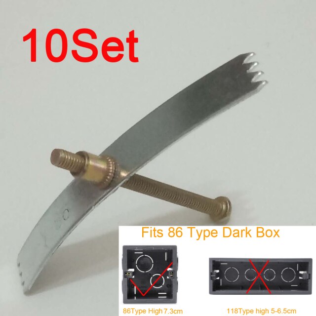 10/20Set 86 tipo caja oscura tornillo de reparación de acero al manganeso reemplazar caja de conexiones antigua interruptores de pared fijos montaje de enchufe Reparación de Cassette