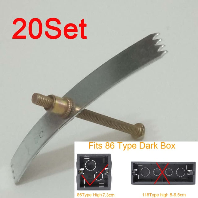 10/20Set 86 tipo caja oscura tornillo de reparación de acero al manganeso reemplazar caja de conexiones antigua interruptores de pared fijos montaje de enchufe Reparación de Cassette