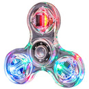 Crystal Luminous LED light Fidget Spinner Hand Top Spinners Glow in Dark EDC Stress Relief Toys Kinetic Gyroscope for Children