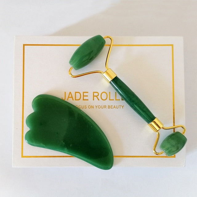 Face Massage Jade Roller Rose Quartz Natural Stone Crystal Slimmer Lift Wrinkle Double Chin Remover Beauty Care Slimming Tools