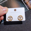 2021 nuevos pendientes de gota de perla blanca de gran tamaño coreanos de moda para mujer, pendientes de boda de circón redondo dorado bohemio, regalo de joyería