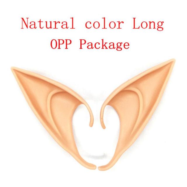 1Pair Halloween Latex Elf Ears High Simulation Soft Harmless False Ears Props Fairy Angel Dress Up Cosplay Hook Christmas Decor