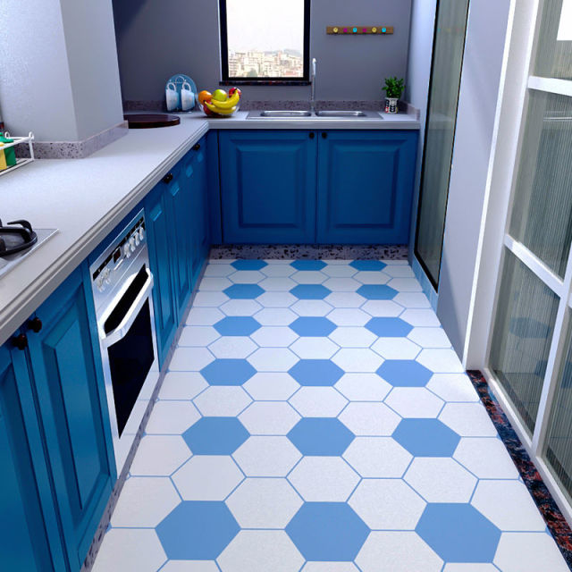 Floor stickers waterproof and wear-resistant kitchen thickened anti-skid floor renovation stickers PVC self-adhesive wallpaper