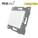 Combinación sin llave de cristal y función de la UE, cortina de reinicio de botón blanco DIY, enchufe de interruptor francés de la UE, Wallpad trasero redondo L6