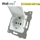 Combinación sin llave de cristal y función de la UE, cortina de reinicio de botón blanco DIY, enchufe de interruptor francés de la UE, Wallpad trasero redondo L6