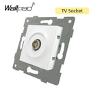 Combinación sin llave de cristal y función de la UE, cortina de reinicio de botón blanco DIY, enchufe de interruptor francés de la UE, Wallpad trasero redondo L6