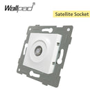 Combinación sin llave de cristal y función de la UE, cortina de reinicio de botón blanco DIY, enchufe de interruptor francés de la UE, Wallpad trasero redondo L6