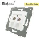 Combinación sin llave de cristal y función de la UE, cortina de reinicio de botón blanco DIY, enchufe de interruptor francés de la UE, Wallpad trasero redondo L6