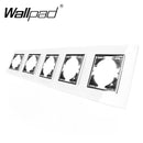 Combinación sin llave de cristal y función de la UE, cortina de reinicio de botón blanco DIY, enchufe de interruptor francés de la UE, Wallpad trasero redondo L6